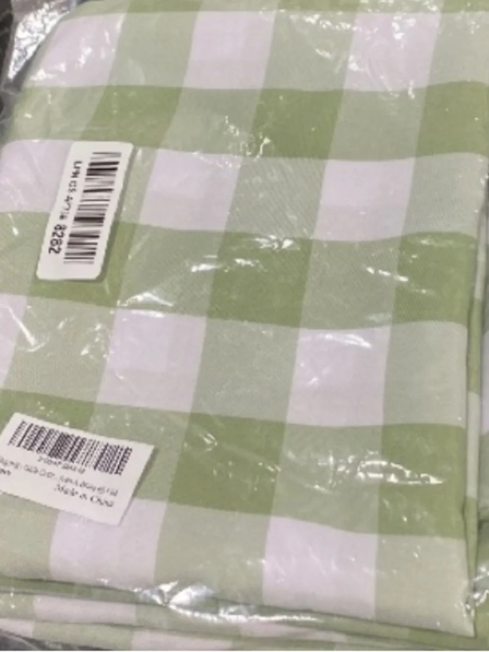 Gingham Tablecloth Heavy-Duty Polyester Rectangular Sage Green & White  (2-Pack)